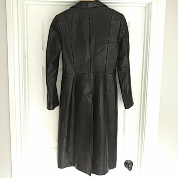 holt renfrew Jackets & Coats Holt Renfrew Black Leather Trench Size 4